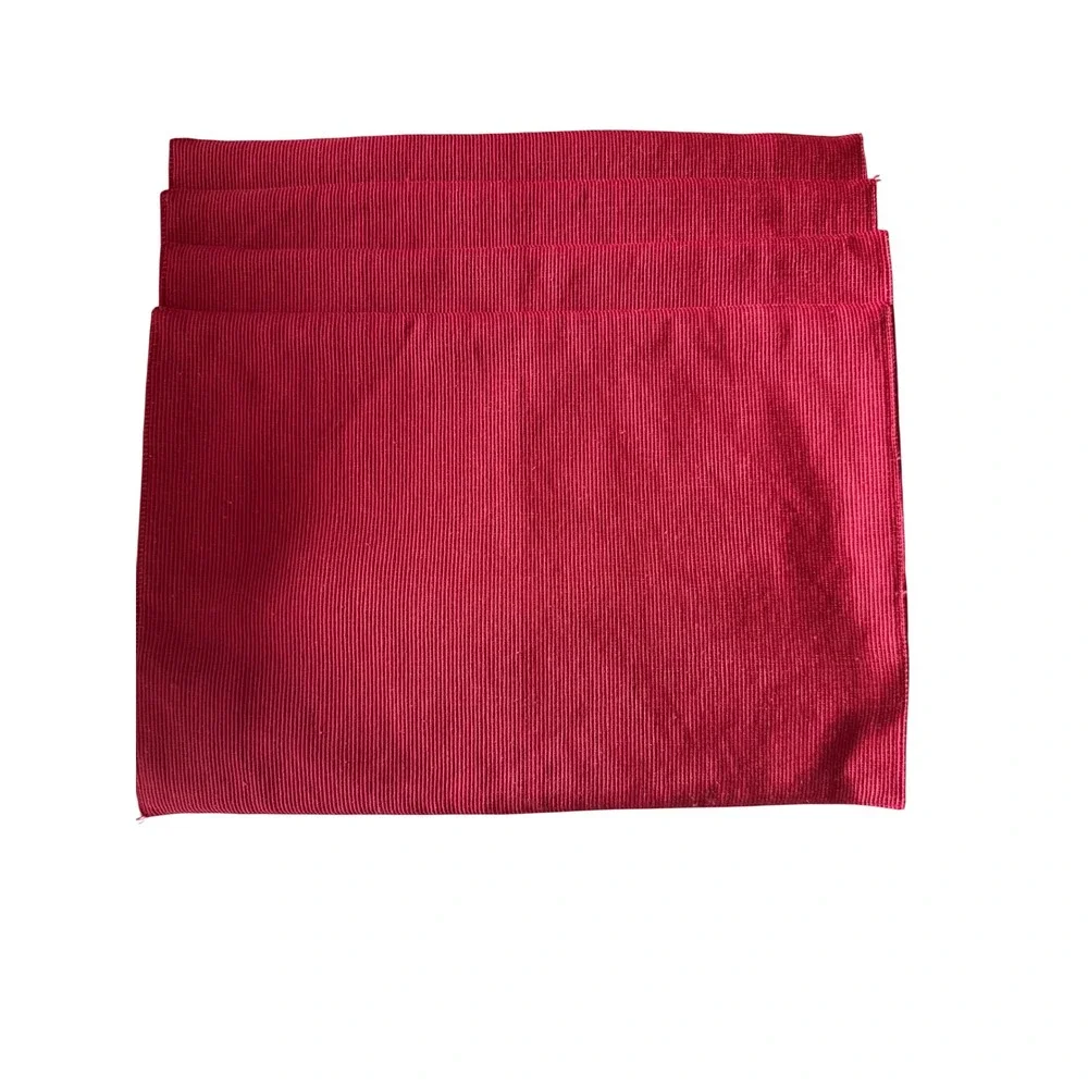 Pier 1 Imports Placemats Red EUC Ribbed Cotton Blend Set of 4 13x19in